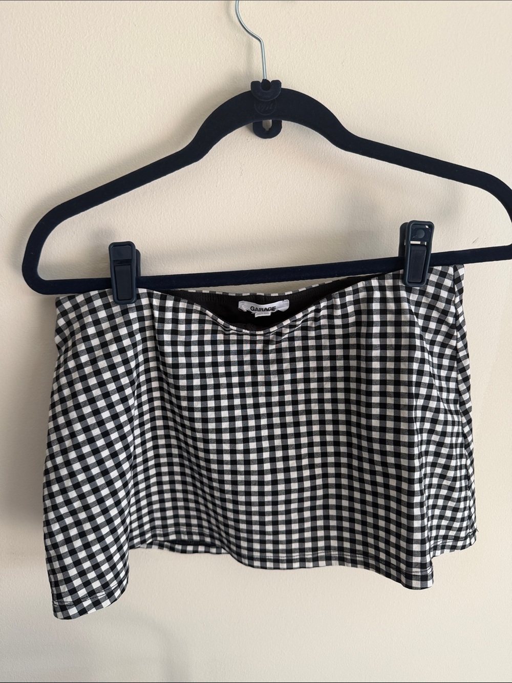 Garage Black & White Gingham Mini Skort